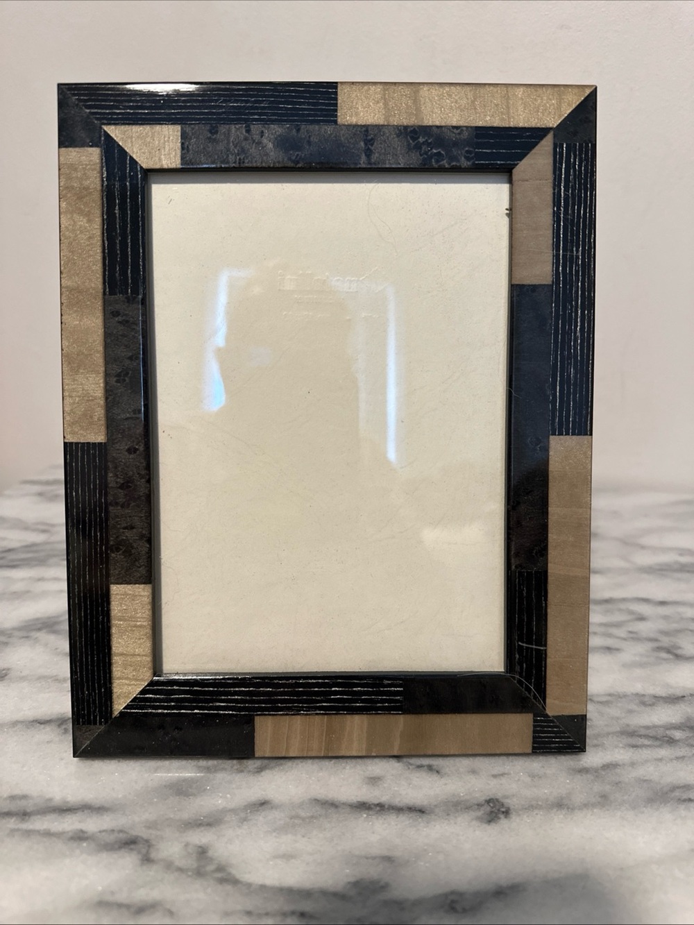 Natalini wood marquetry Neutral Black Tan Picture Frame 5x7” Home Accents Italy